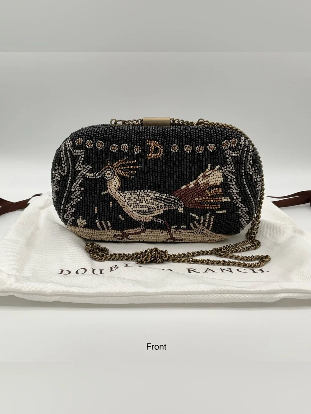 LE Double D Ranch - Road Runner Beaded Luxury Clutch w/Chain Strap - BRAND NEW